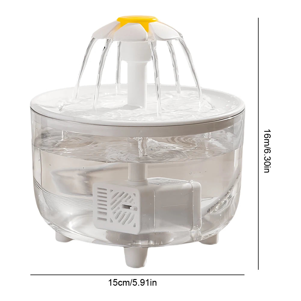 1200ml Automatic Cat Water Fountain with USB Pump & Charcoal Filter