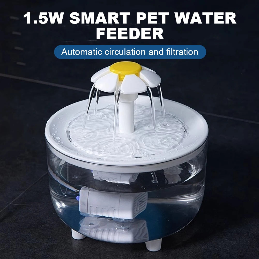 1200ml Automatic Cat Water Fountain with USB Pump & Charcoal Filter